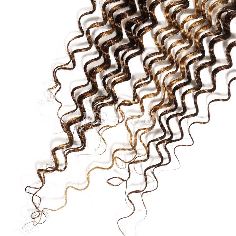 Deep Wave #4/27 Highlight Virgin Human Hair 4x4 13x4 Transparent Lace Closure/Frontal - 图片 7
